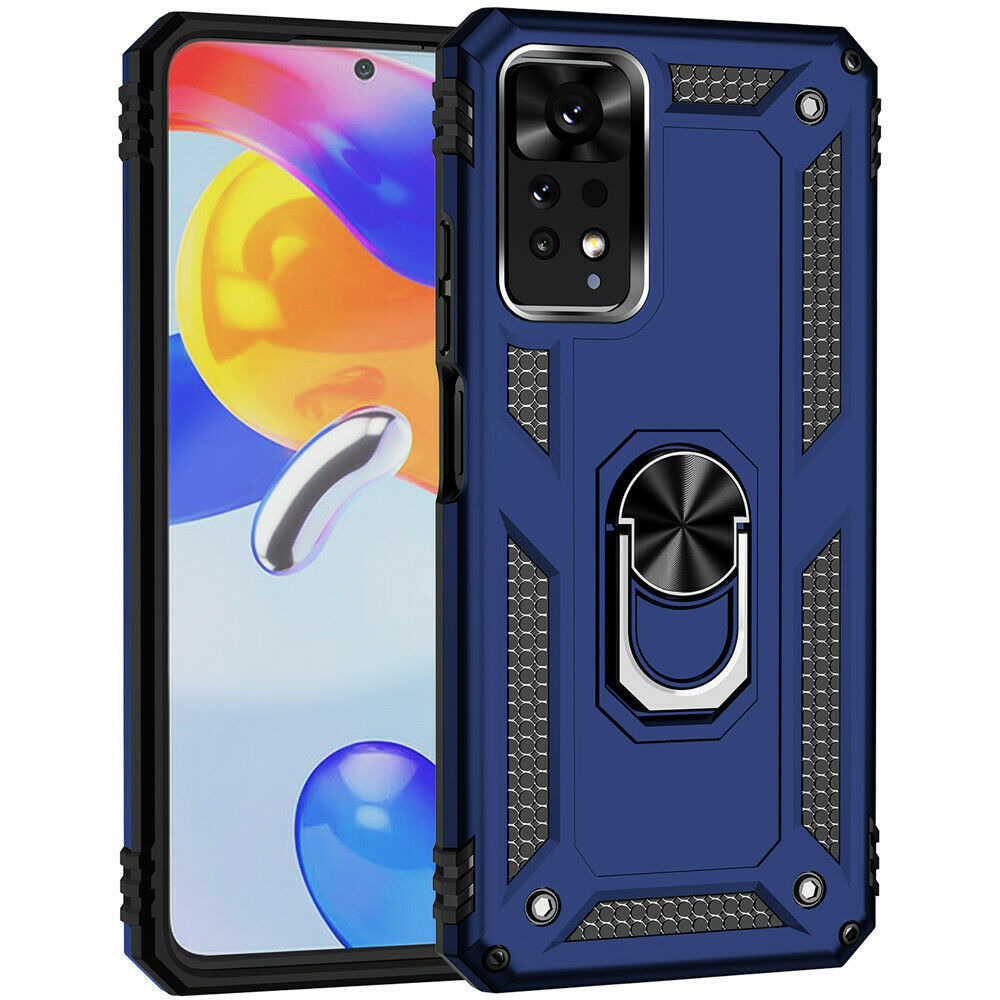 Protectores para celular  para Xiaomi  Redmi Note 11 / 11s Funda reforzada con anillo v2 Azul